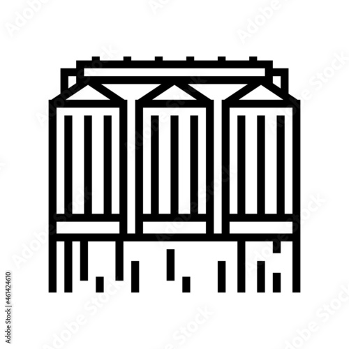 grain storage line icon vector. grain storage sign. isolated contour symbol black illustration