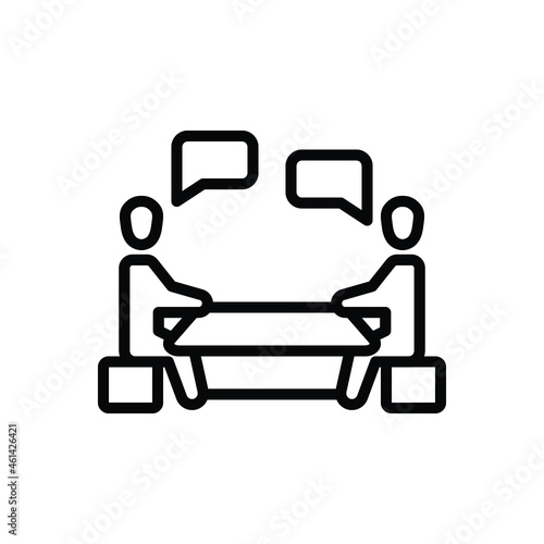 Black line icon for discuss