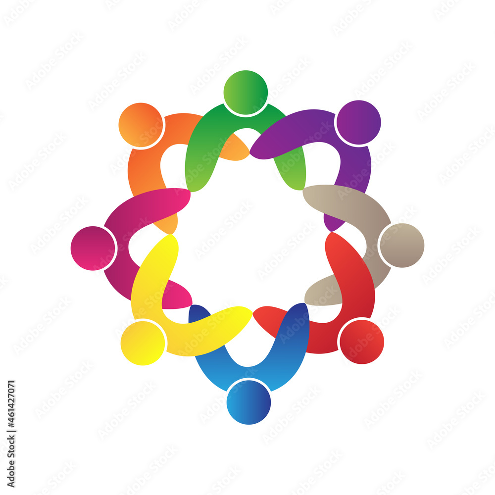 Teamwork people logo isolated on white background. Teamwork people logo for web site, marketing, app and business logo. Creative business concept, vector illustration, eps 10 Teamwork people logo isolated on white background. Teamwork people logo for web site, marketing, app and business logo. Creative business concept, vector illustration, eps 10