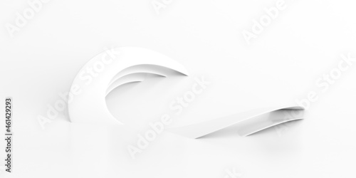 Abstract of white lines background, Minimal dynamic shape, 3d rendering.