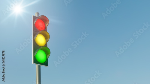 фотографія Traffic light symbol for German coalition of red, yellow and greens