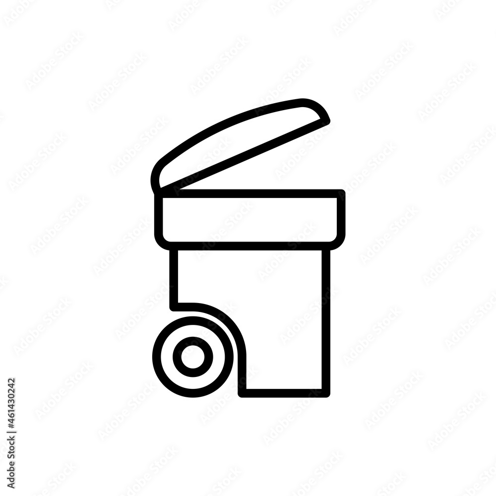 Open garbage bin thin line icon. Modern vector illustration. Open garbage bin thin line icon. Modern vector illustration.