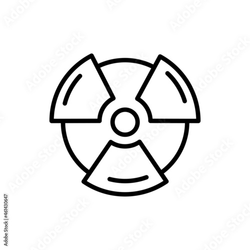 Symbol of radioactivity thin line icon. Modern vector illustration.