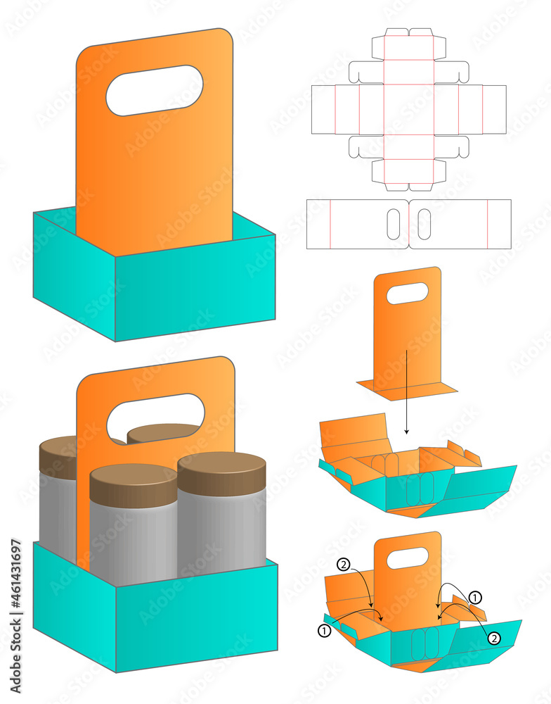 Box packaging die cut template design. 3d mock-up Box packaging die cut template design. 3d mock-up