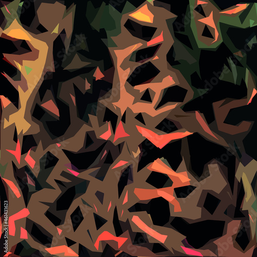 Abstract diagonal pattern from a modified image of a mixed autumn forest. Diagonal ornament in natural colors of autumn forest camouflage Leopard pattern.
