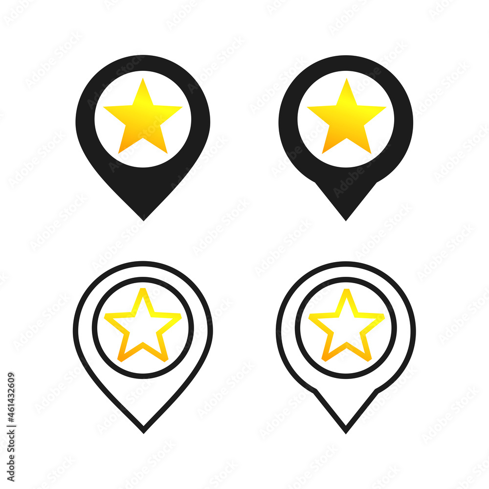Map pointer with star icon. Illustration vector Map pointer with star icon. Illustration vector