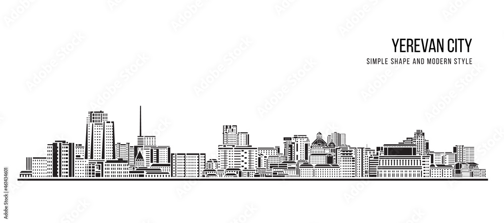 Cityscape Building Abstract Simple shape and modern style art Vector design - Yerevan city