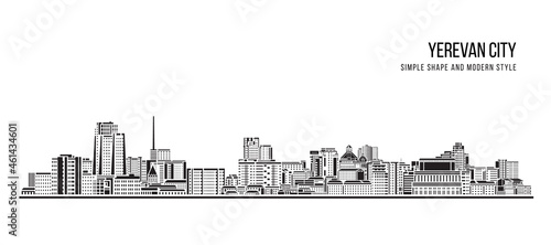 Canvas Print Cityscape Building Abstract Simple shape and modern style art Vector design - Ye