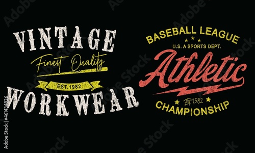 Blue Denim supply Original College Vintage varsity vector tee shirt graphics and grunge artwork -3