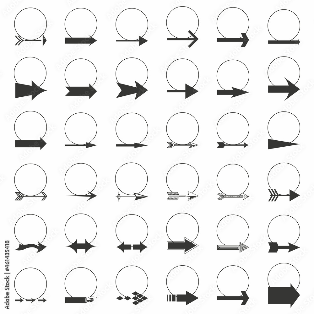 Fototapeta premium Arrows Doodle Vector . Set Of Simple Arrow Sketches