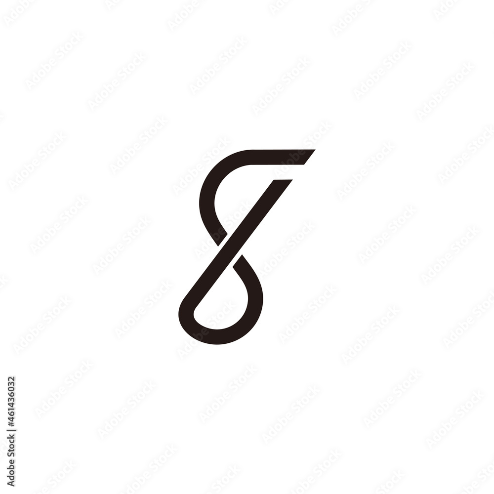 letter sb simple geometric curves infinity symbol logo vector