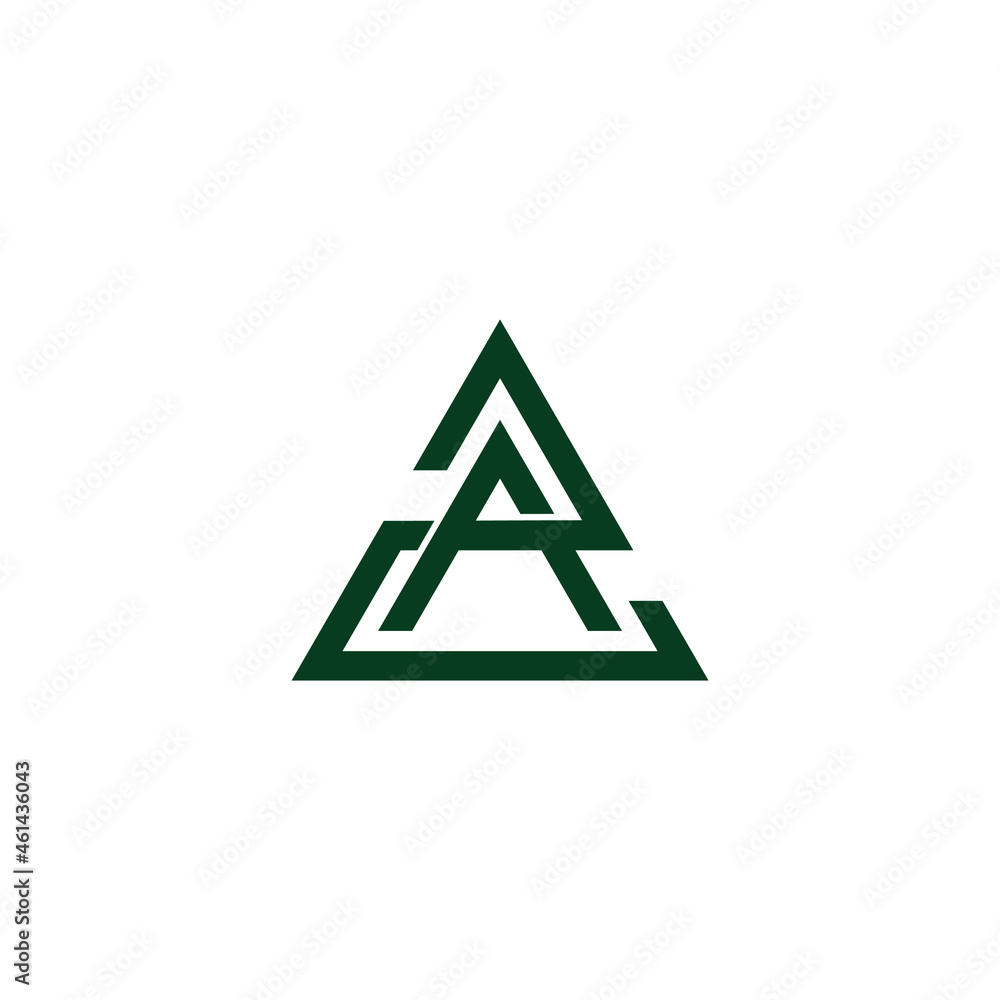 letter 2a triangles line geometric design logo vector