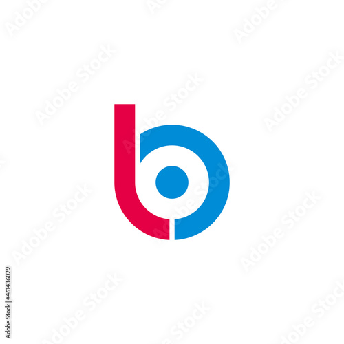 letter lb simple round motion colorful design logo vector