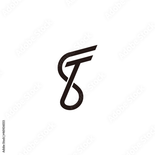 letter st simple loop overlapping design logo vector photo