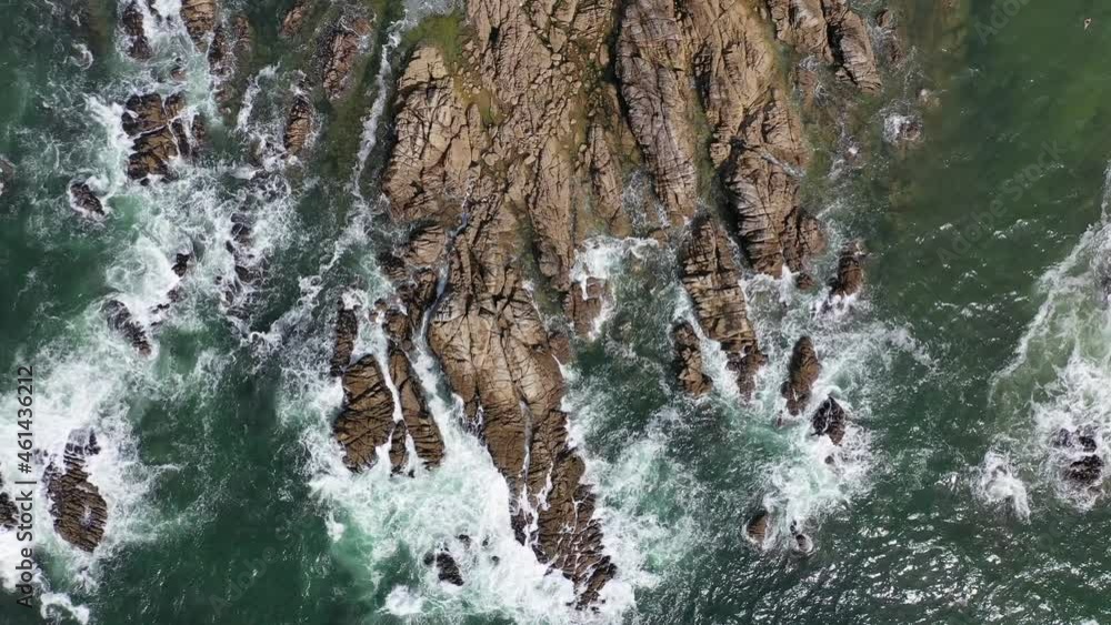 Video of the ocean and rocky coast in France, viewed from the drone. Video of the ocean and rocky coast in France, viewed from the drone.