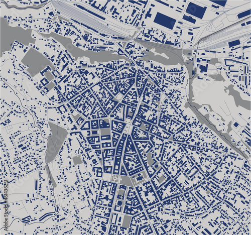 map of the city of Chernivtsi, Ukraine