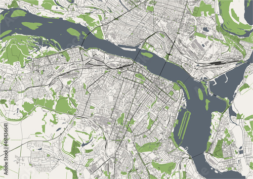 Vászonkép map of the city of Dnipro, Ukraine