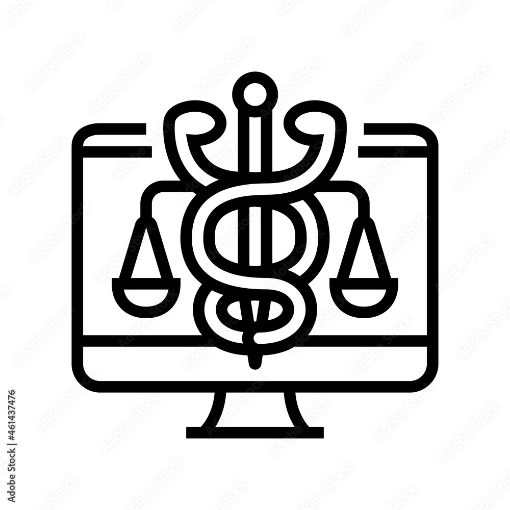 telehealth law line icon vector. telehealth law sign. isolated contour symbol black illustration