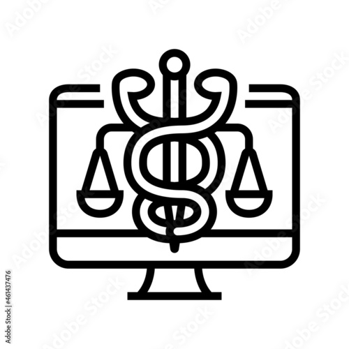 telehealth law line icon vector. telehealth law sign. isolated contour symbol black illustration