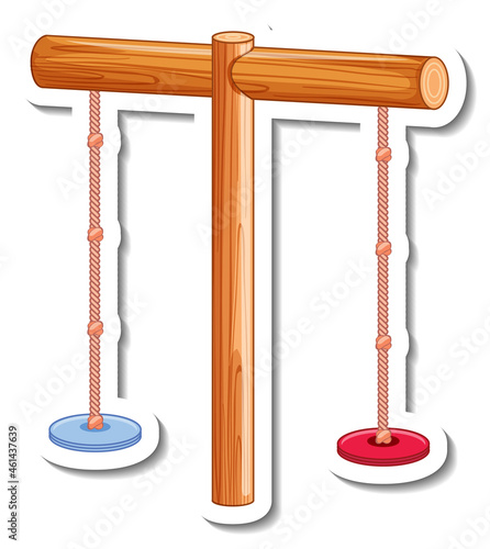 Sticker template with swing for playground isolated