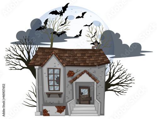Isolated halloween abandoned house