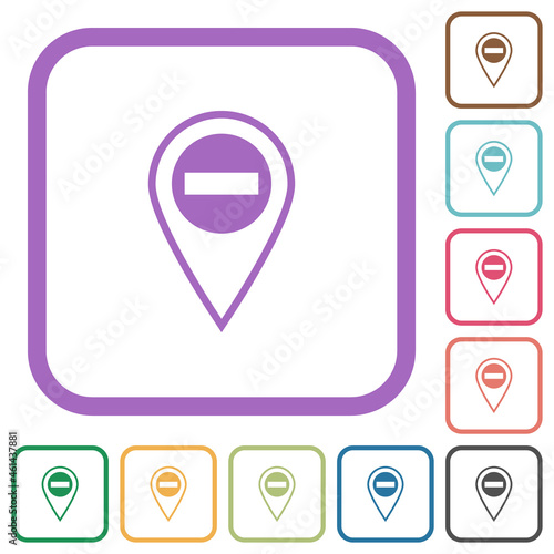 Remove GPS location simple icons photo