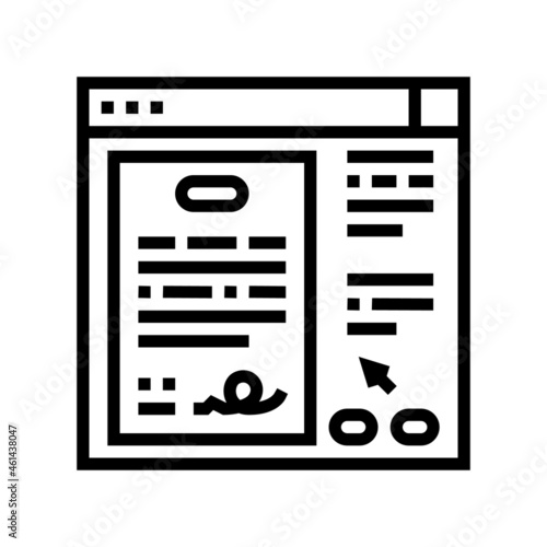 patient consent line icon vector. patient consent sign. isolated contour symbol black illustration
