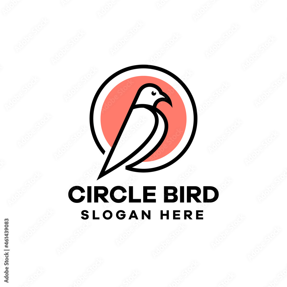 Fototapeta premium Bird Monoline Logo Design Template