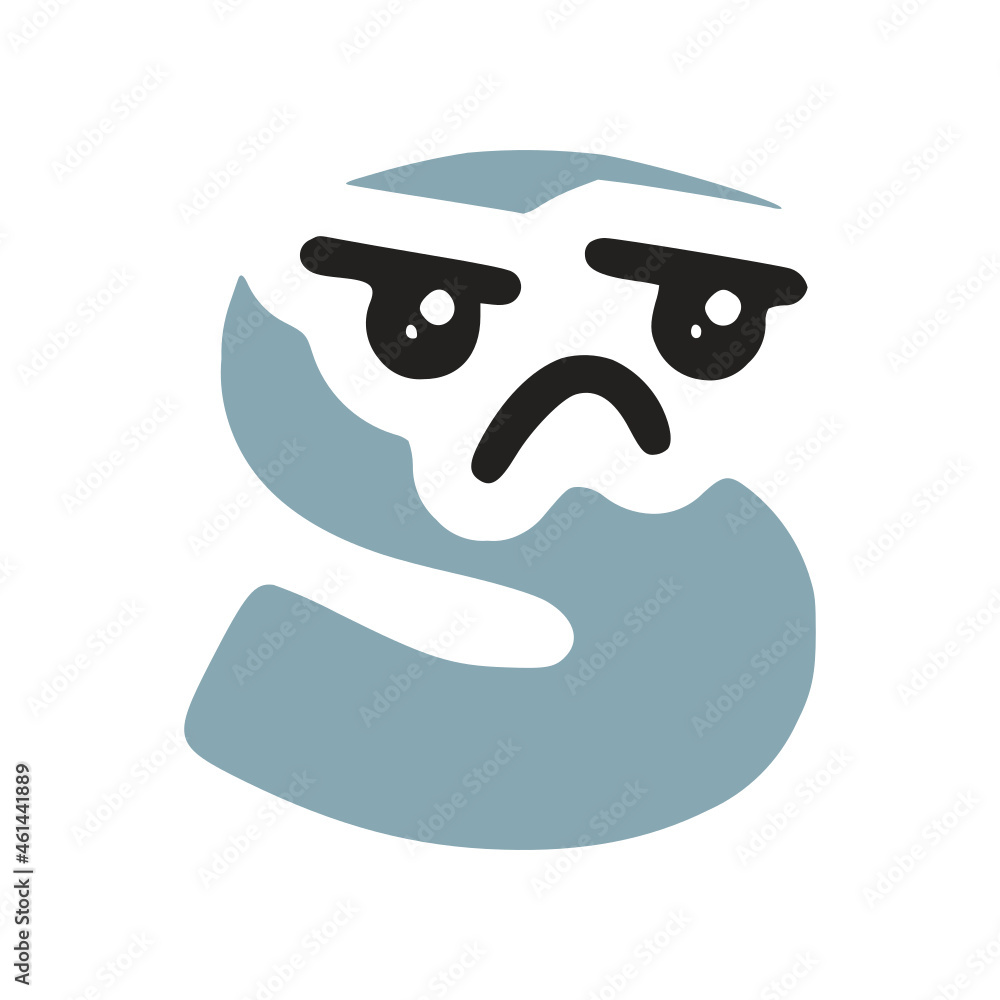Letter s kawaii character with sad face, vector clipart Letter s kawaii character with sad face, vector clipart