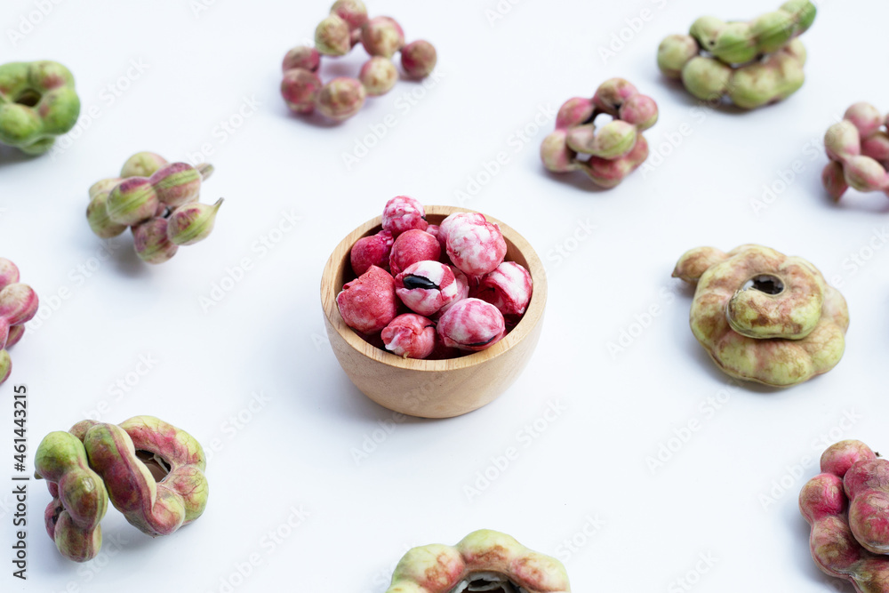 Manila tamarind fruit isolated on white background Manila tamarind fruit isolated on white background