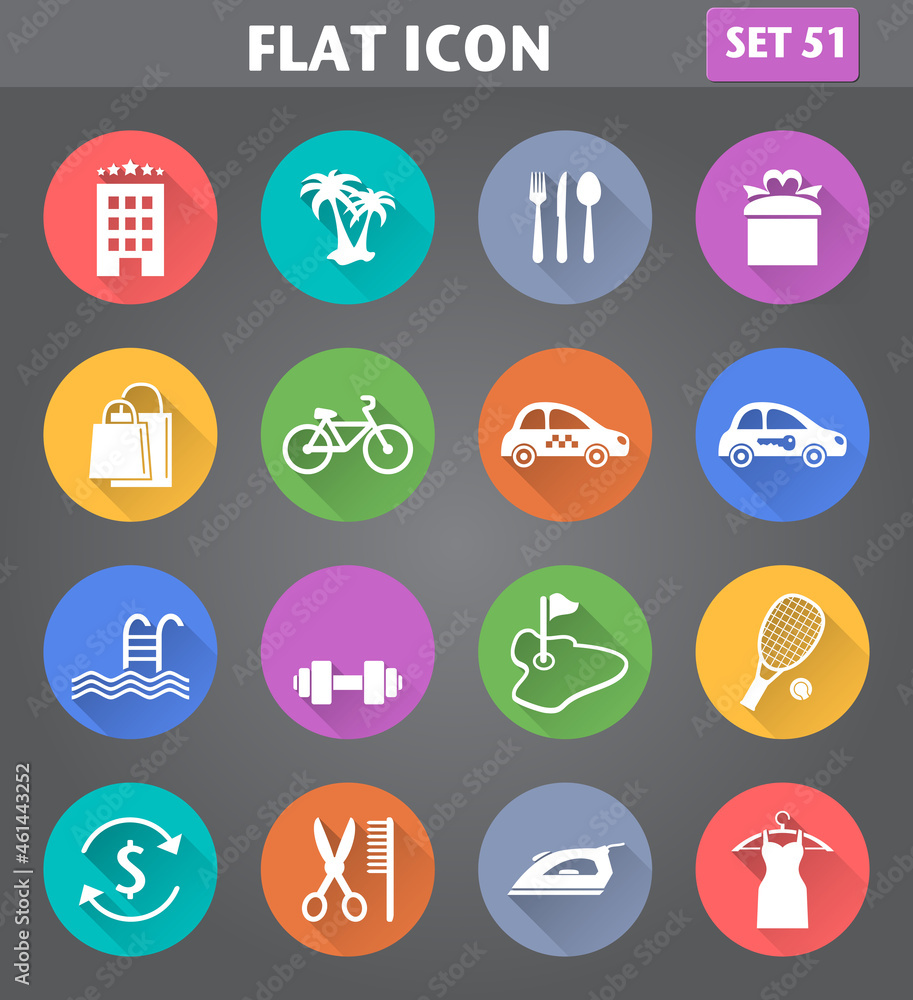 Vector application Hotel Services and Facilities Icons. Vector application Hotel Services and Facilities Icons.