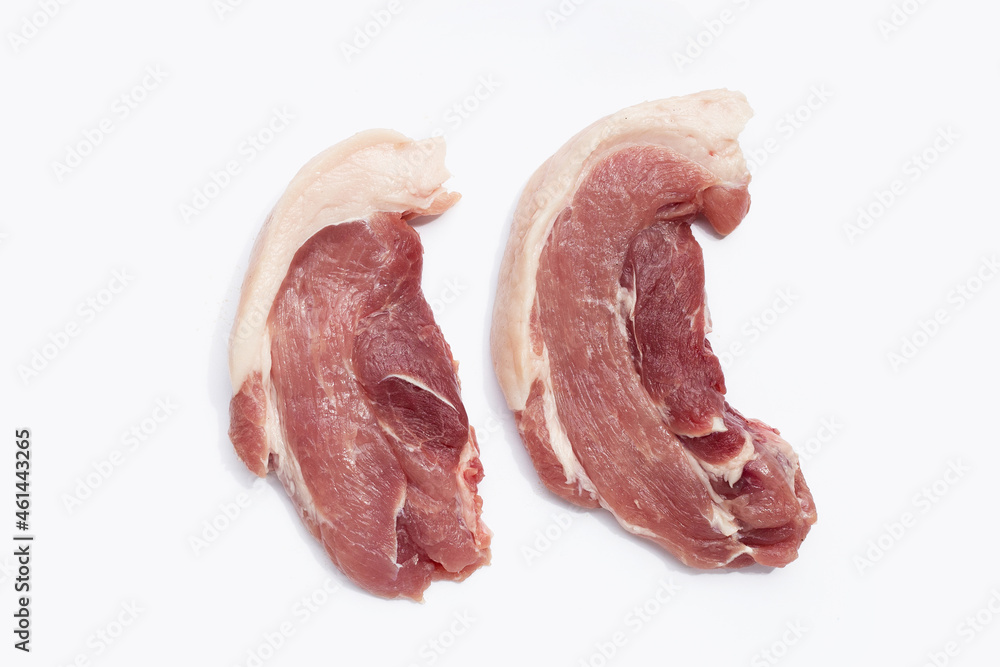 Pork meat on white background. Pork meat on white background.