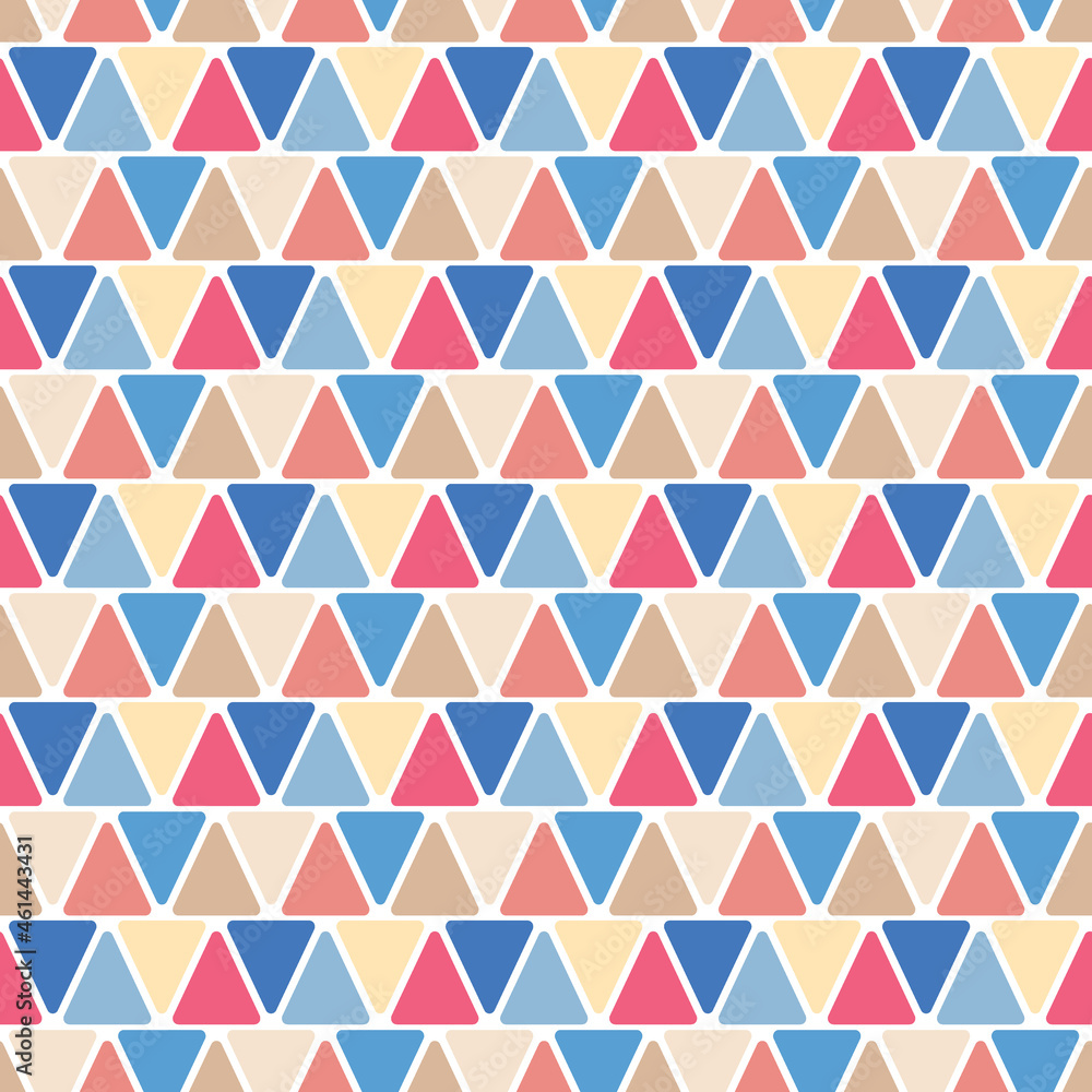 Vector triangle seamless pattern. Abstract geometric playful childish background. Cute baby print Vector triangle seamless pattern. Abstract geometric playful childish background. Cute baby print