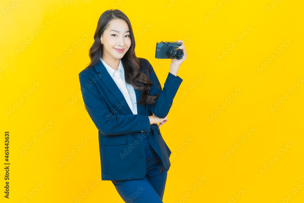 Portrait beautiful young asian woman use camera Portrait beautiful young asian woman use camera