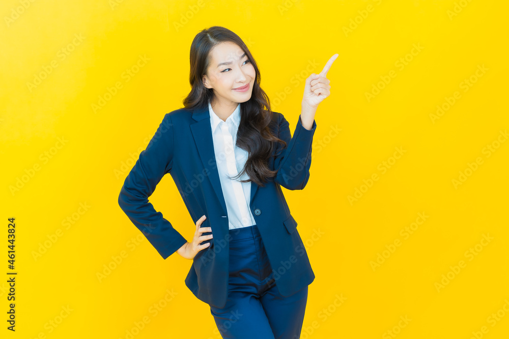 Portrait beautiful young asian woman smile with action Portrait beautiful young asian woman smile with action