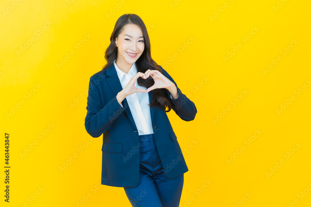 Portrait beautiful young asian woman smile with action Portrait beautiful young asian woman smile with action