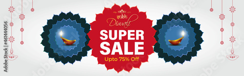Diwali Festive Season Sale banner, Limited offer Dipawali, Indian festival, Diya lamp, oil lamp, vector illustration offer banner, advertisement