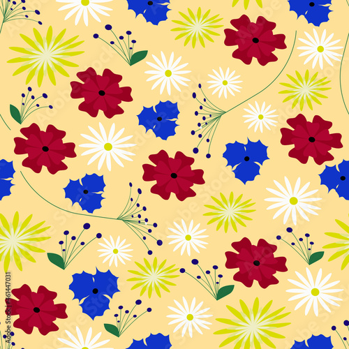 Wallpaper Mural Vector background of multicolored colors. Floral pattern with the image of field plants on a light background. Vector illustration. for banner, advertising poster, packaging background  Torontodigital.ca