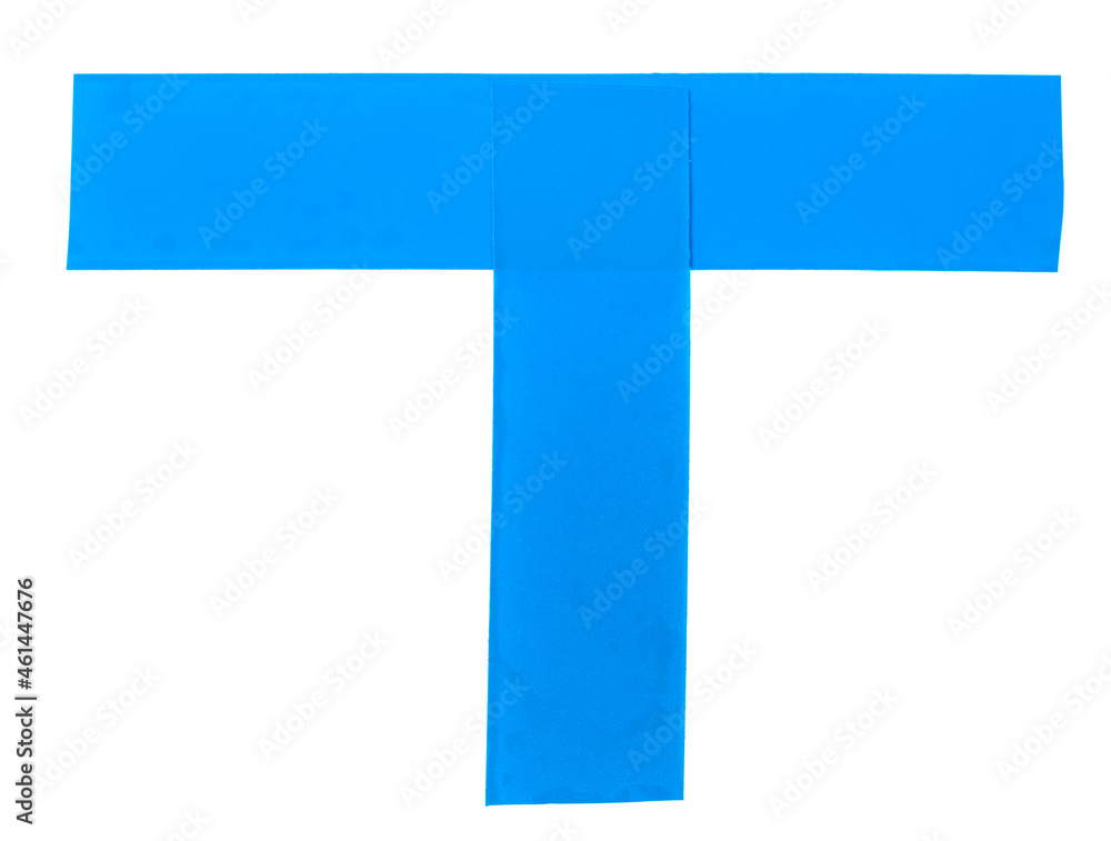 Blue pieces of Insulating tape isolated on a white background. adhesive tape Blue pieces of Insulating tape isolated on a white background. adhesive tape