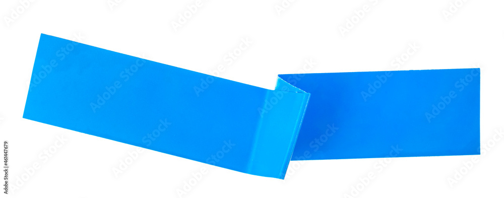 Blue pieces of Insulating tape isolated on a white background. adhesive tape Blue pieces of Insulating tape isolated on a white background. adhesive tape
