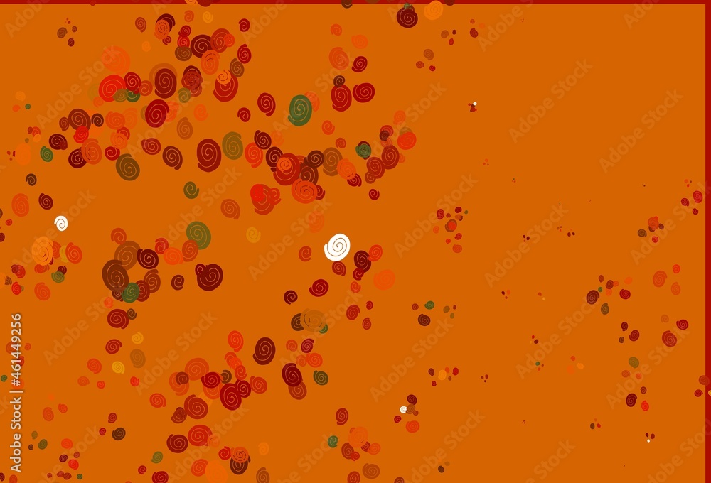 Fototapeta premium Light Red, Yellow vector template with bubble shapes.