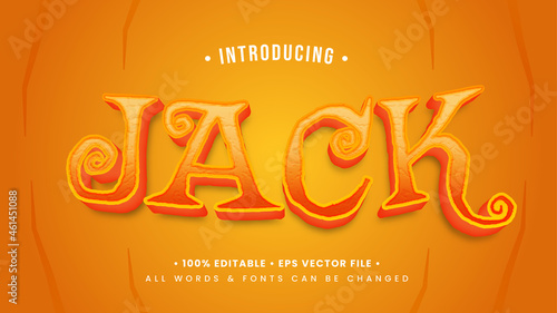 Jack 'O Lantern Halloween Retro 3d Text Style Effect. Editable illustrator text style.