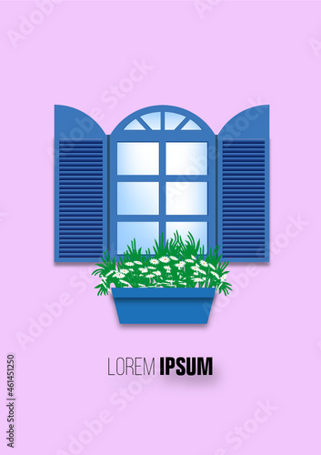 window with flowers in pots