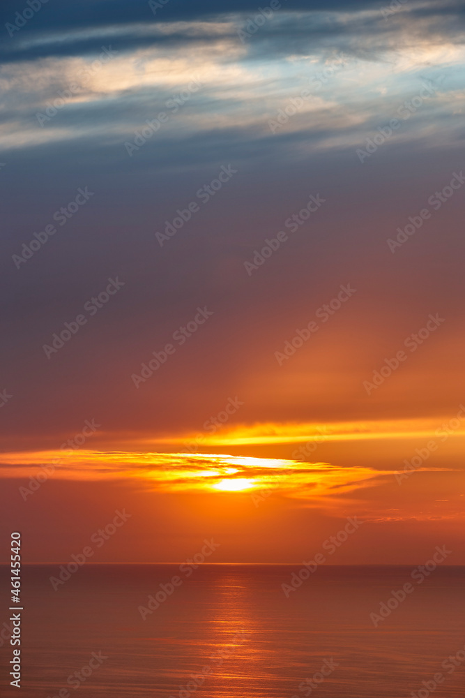 Fototapeta premium Sunset at mediterranean sea. Idyllic seascape in Balearic islands, Spain
