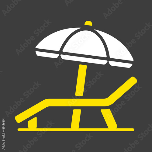 Lounger Beach Sunbed Chair flat vector icon