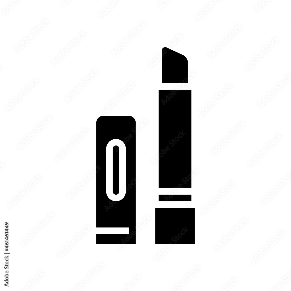 moisturizing lip balm stick, lipstick cosmetic glyph icon vector. moisturizing lip balm stick, lipstick cosmetic sign. isolated contour symbol black illustration moisturizing lip balm stick, lipstick cosmetic glyph icon vector. moisturizing lip balm stick, lipstick cosmetic sign. isolated contour symbol black illustration