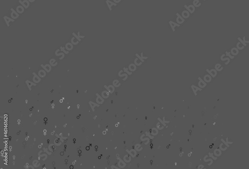Light silver, gray vector texture with male, female icons.
