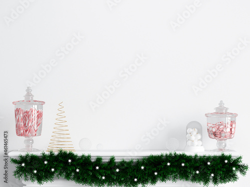 christmas background with christmas tree and balls © vnmockup