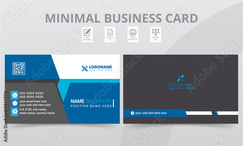 Professional Stylish Elegant Double-Sided Business Card Flat Layout Template Designs.