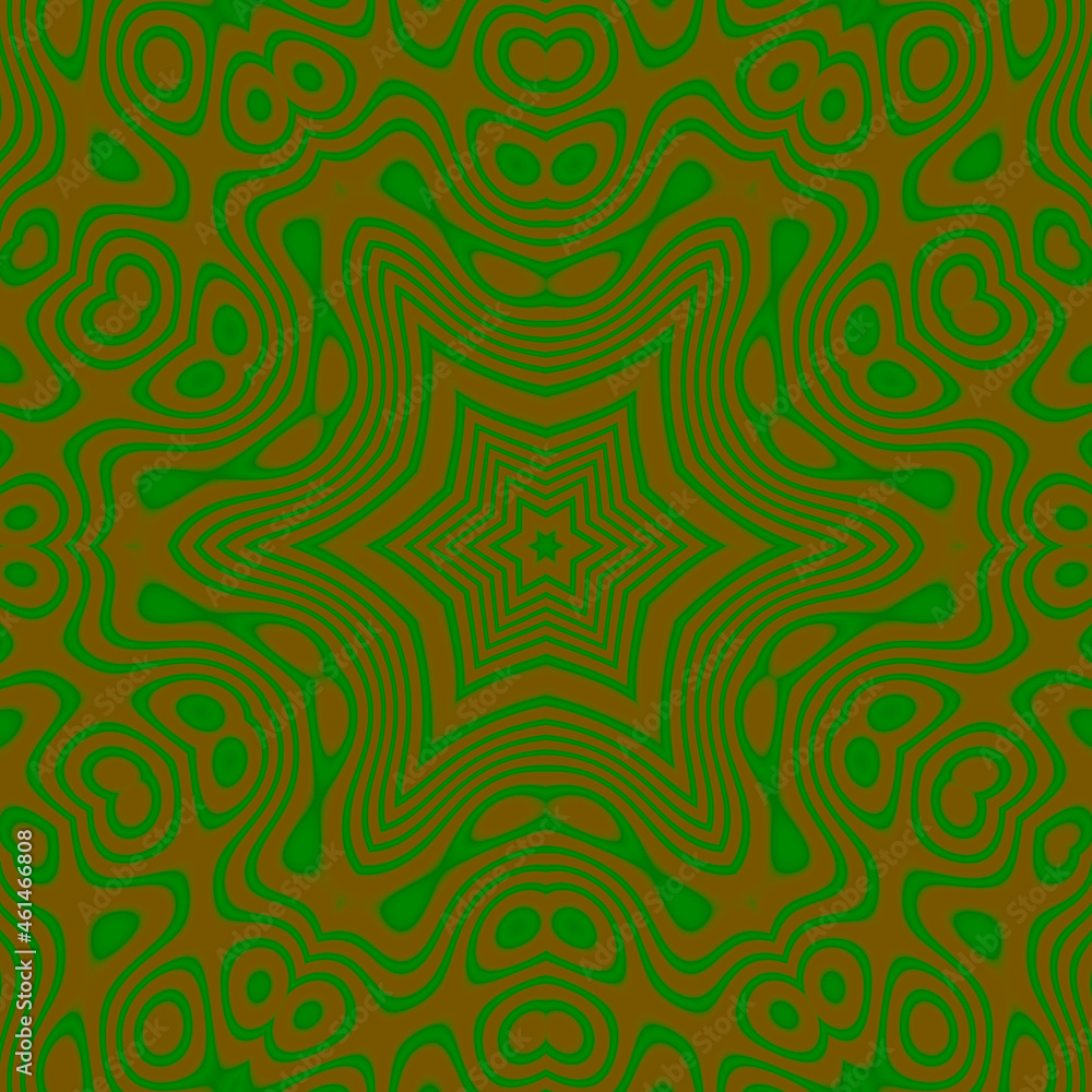 Kaleidoscopic symmetrical ornament - abstract pattern concentric - background illustration.